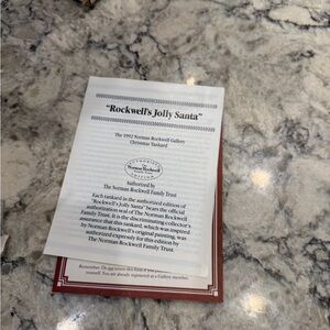 Norman Rockwell's Jolly Santa Authorized Certificate - 1994 Gallery Collection